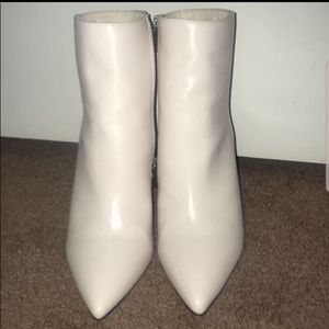 White leather boots
